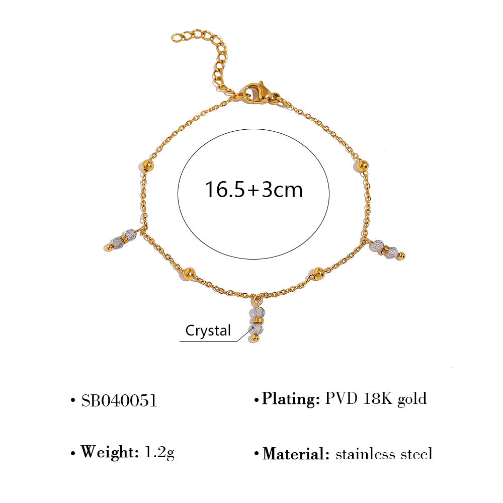 18K Gold Plated Titanium Steel Four-Leaf Clover Shell Pendant Necklace & Bracelet Set | Elegant Crystal Jewelry