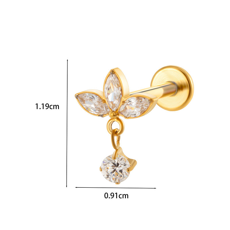 Flat-Top Titanium Screw-In Piercing Stud – Hypoallergenic Flat Back Jewelry