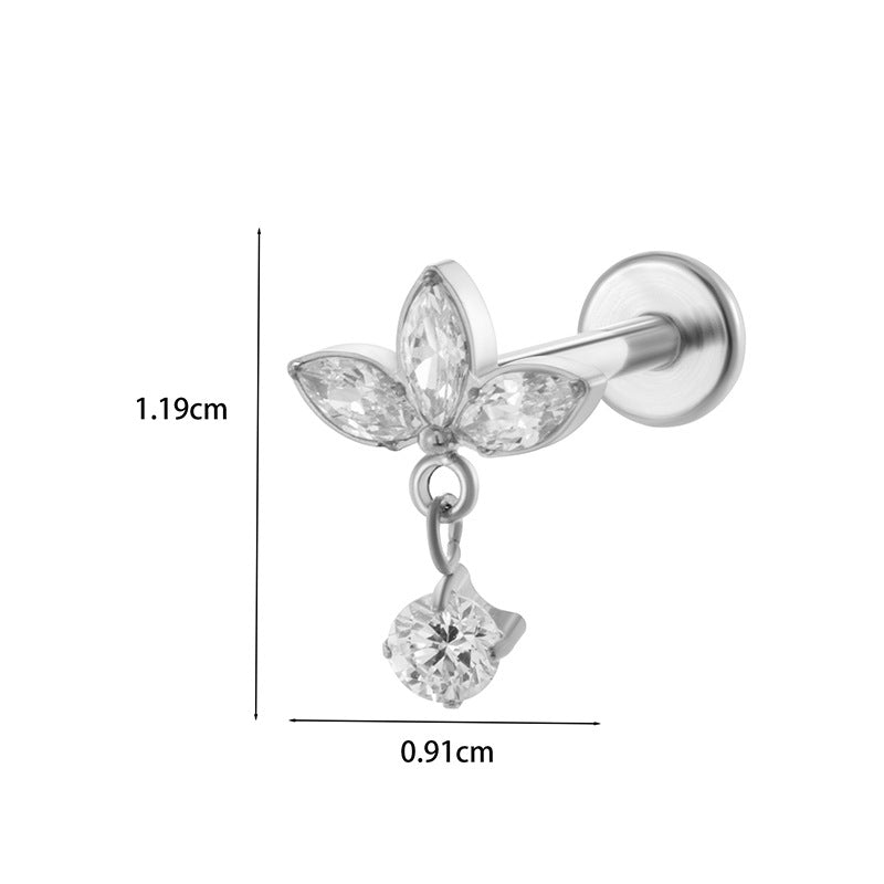 Flat-Top Titanium Screw-In Piercing Stud – Hypoallergenic Flat Back Jewelry