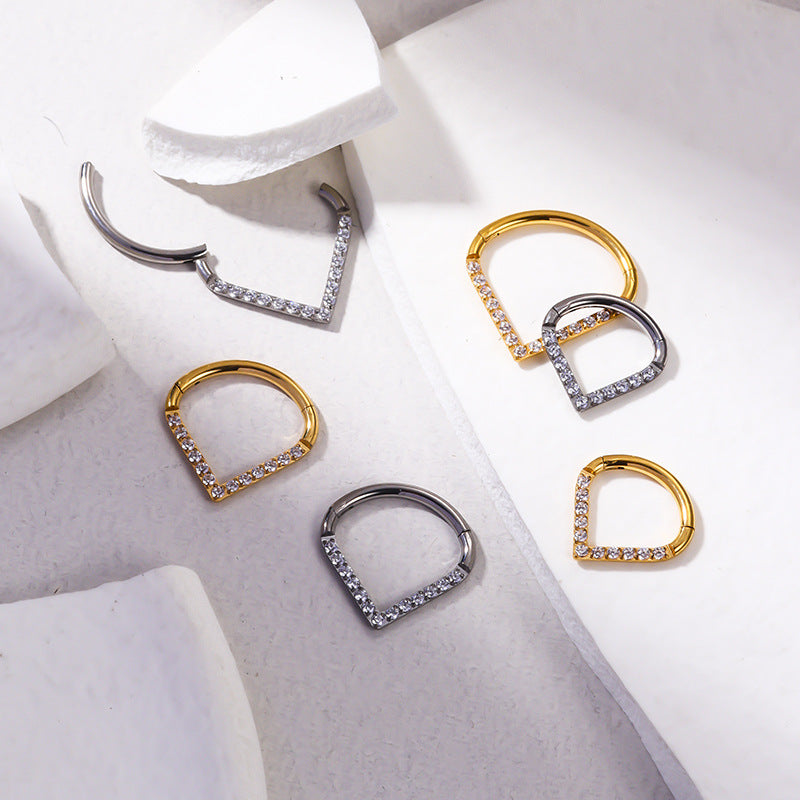 G23/F136 Titanium Teardrop Zircon Nose Ring Hoop – 8MM/10MM/12MM Water Drop Design Cartilage Piercing Jewelry | Hypoallergenic Body Jewelry