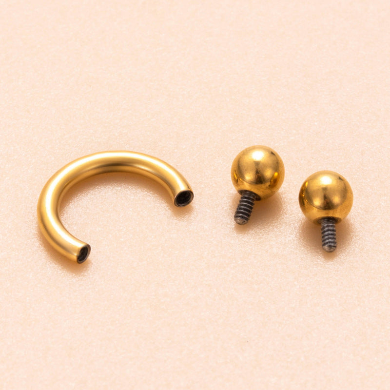 G23/F136 Titanium Internal Thread Horseshoe Nose Ring – Stylish Cartilage & Nose Piercing Jewelry