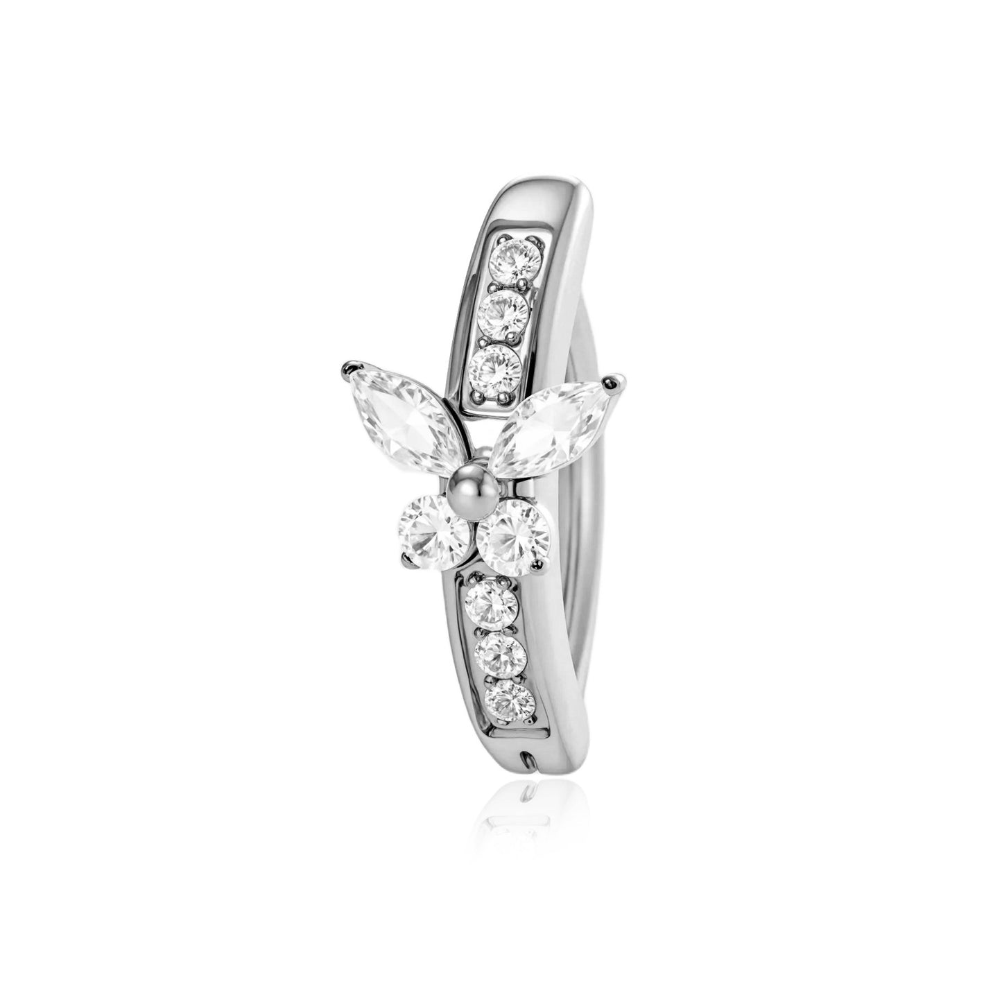 G23/F136 Titanium Butterfly Zircon Belly Button Ring | Navel Piercing Jewelry