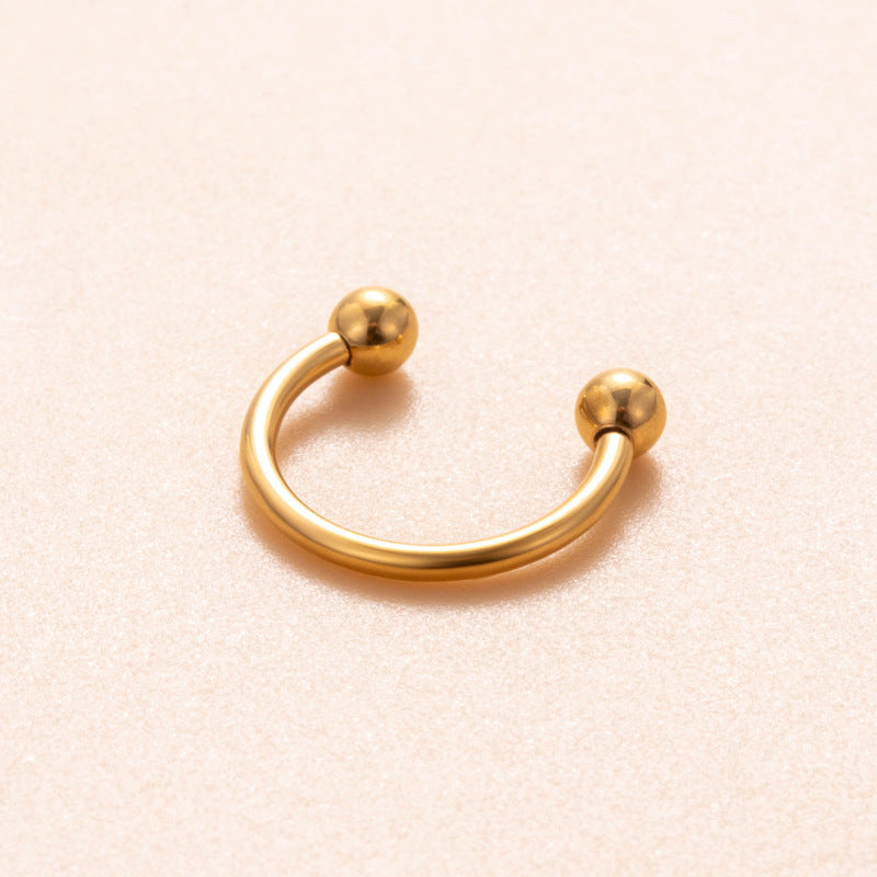 G23/F136 Titanium Internal Thread Horseshoe Nose Ring – Stylish Cartilage & Nose Piercing Jewelry