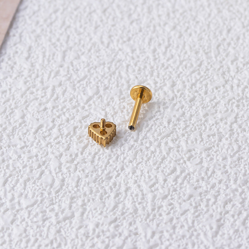 Titanium Curved Helix Barbell with Zircon – Hypoallergenic Piercing Jewelry