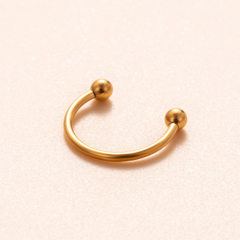 G23/F136 Titanium Internal Thread Horseshoe Nose Ring – Stylish Cartilage & Nose Piercing Jewelry