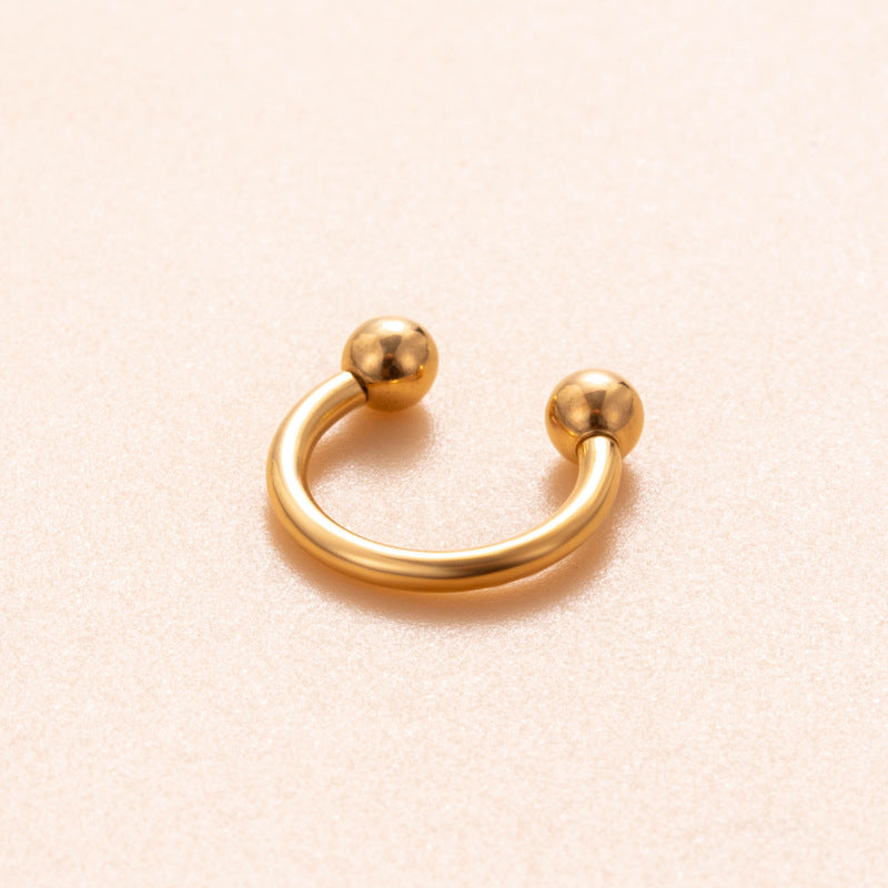 G23/F136 Titanium Internal Thread Horseshoe Nose Ring – Stylish Cartilage & Nose Piercing Jewelry