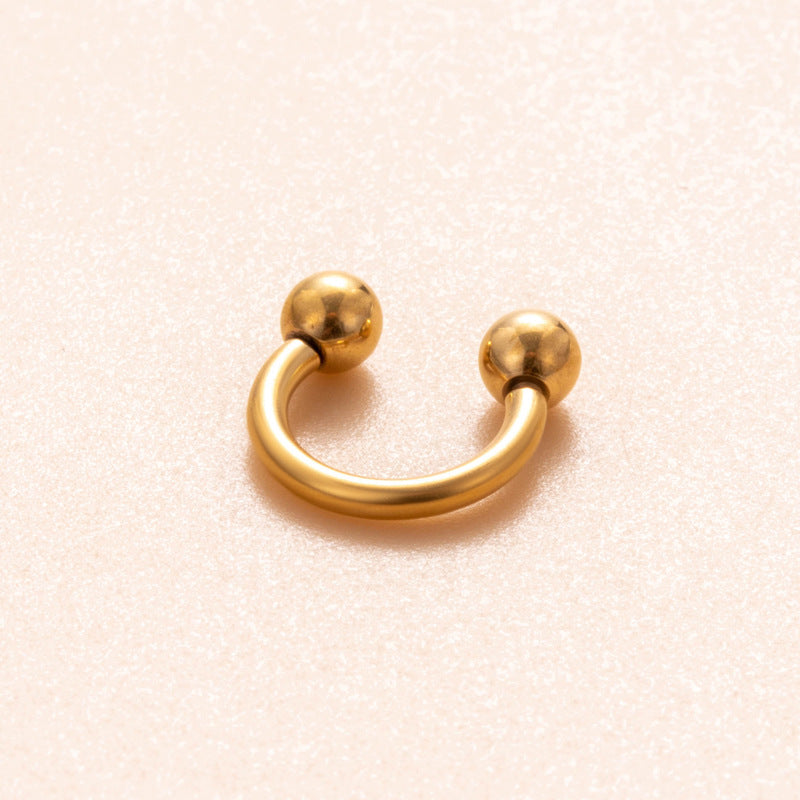 G23/F136 Titanium Internal Thread Horseshoe Nose Ring – Stylish Cartilage & Nose Piercing Jewelry