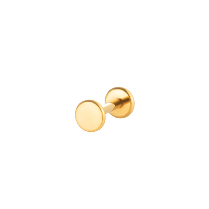 Titanium Screw-In Flat Disc Piercing Stud – Threaded Flat Back Earring for Cartilage & Lobe