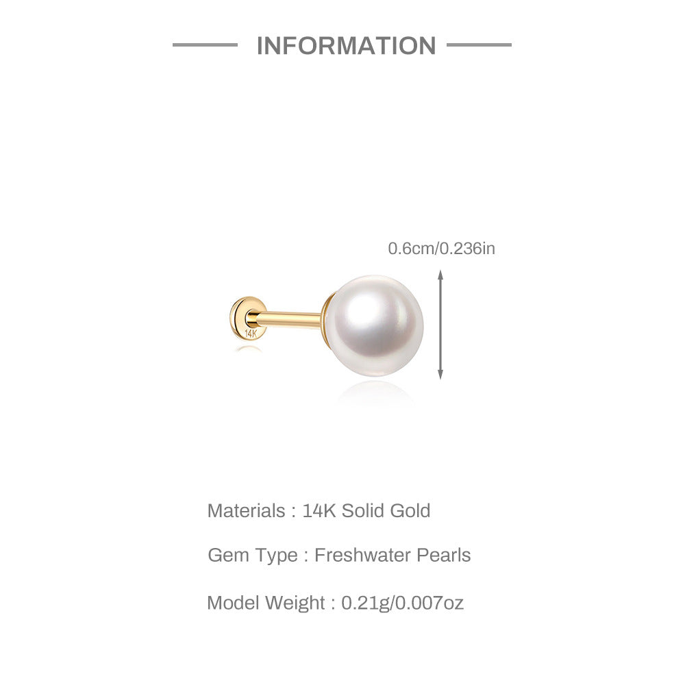 14K Gold Freshwater Pearl Stud Earrings – Minimalist & Hypoallergenic