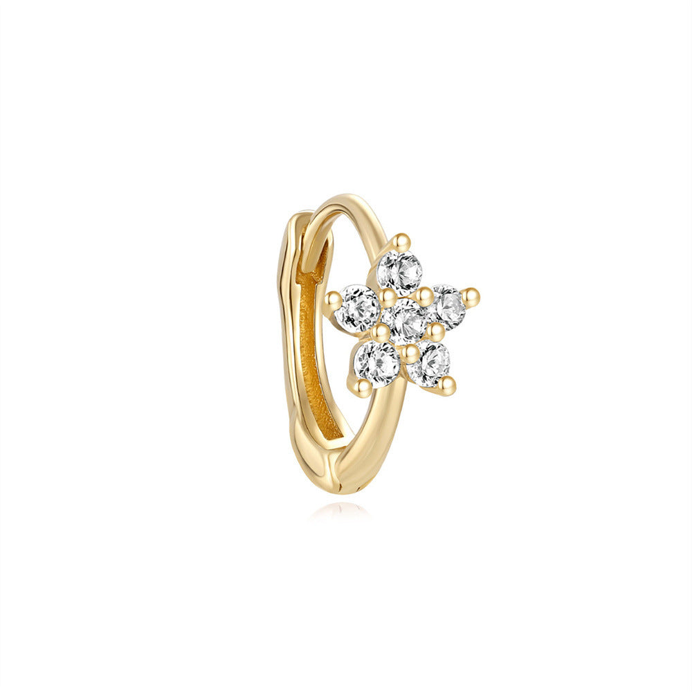 14K Gold Star Zircon Stud Earrings – Dainty & Shimmering