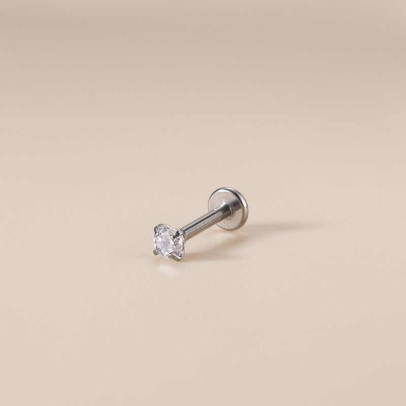 G23 Titanium Zircon Lip & Cartilage Piercing Jewelry | Internally Threaded Studs | Fashionable & Hypoallergenic