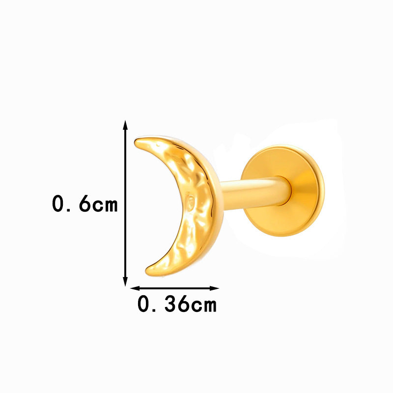 Titanium Internally Threaded Flat Back Piercing Stud for Cartilage