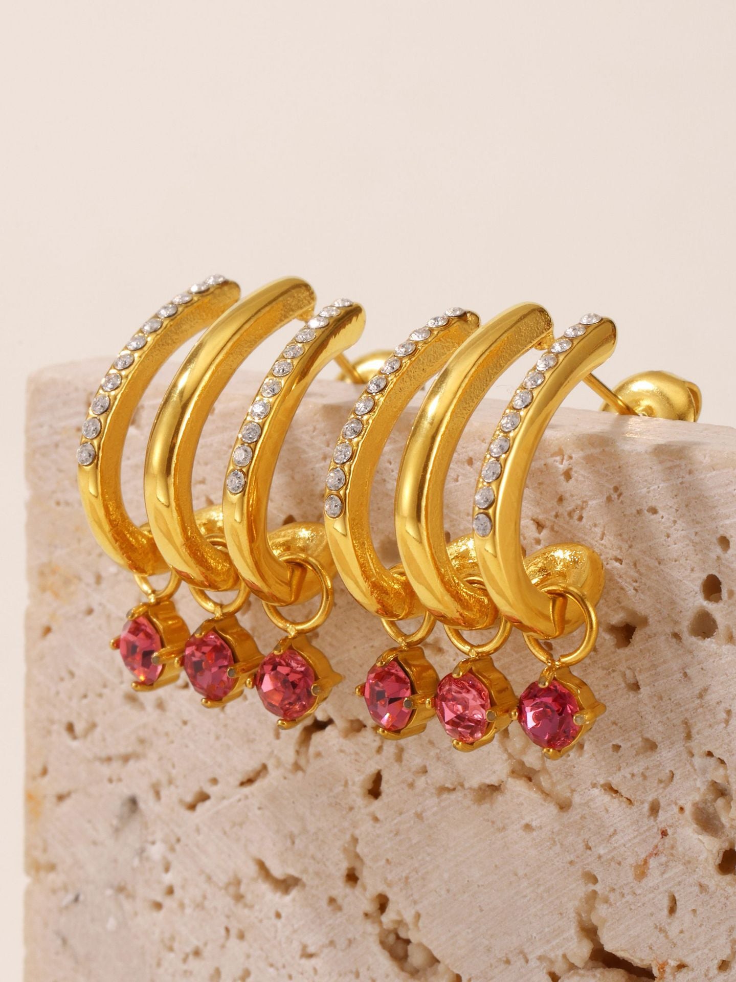 Tassel Zircon Earrings – Elegant Stainless Steel Dangle Earrings for Women