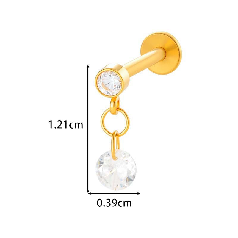 F136 Titanium Internally Threaded Flower CZ Cartilage Stud – Hypoallergenic Piercing Jewelry