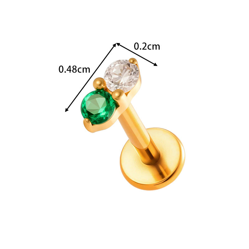 G23/F136 Titanium Zircon Star & Geometric Lip & Cartilage Piercing | Stylish & Hypoallergenic Jewelry