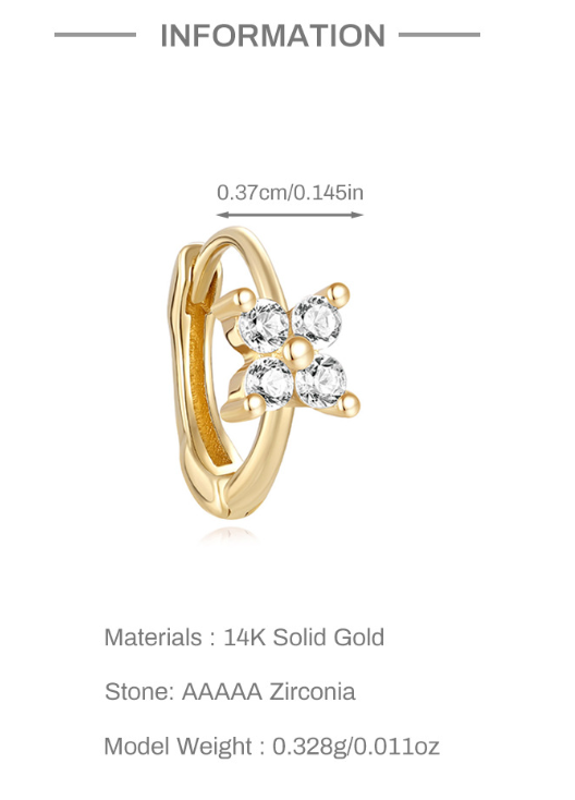 14K Gold Crown Zircon Stud Earrings – Regal & Dainty