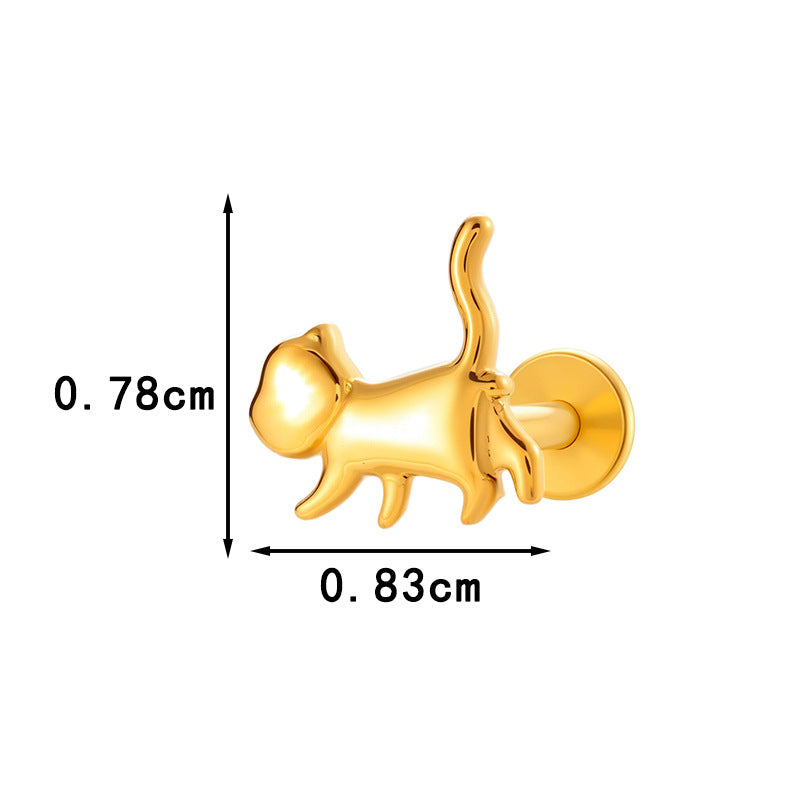 Pure Titanium Animal-Shaped Stud Earrings for Cartilage Piercing | G23/F136 Hypoallergenic