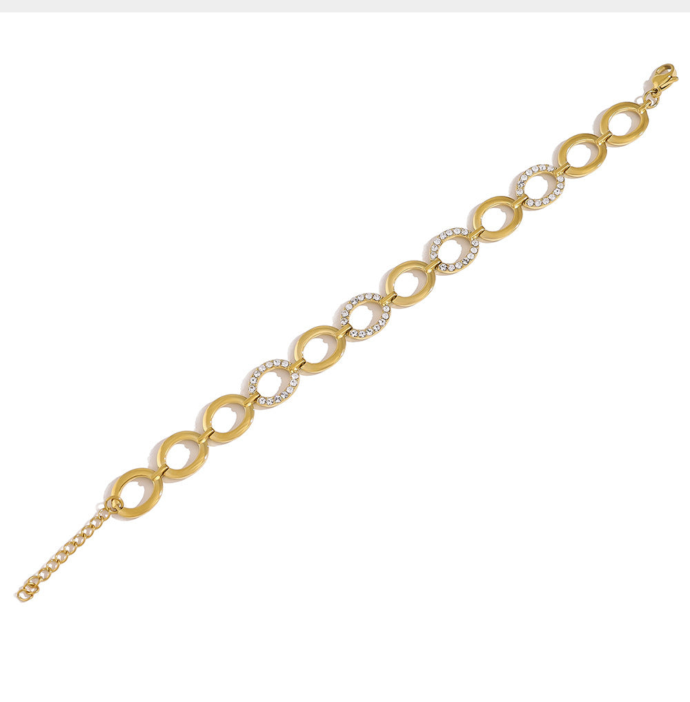 18K Gold Plated Stainless Steel Crystal Bracelet – Heart, Rectangle, Oval & Infinity Shapes