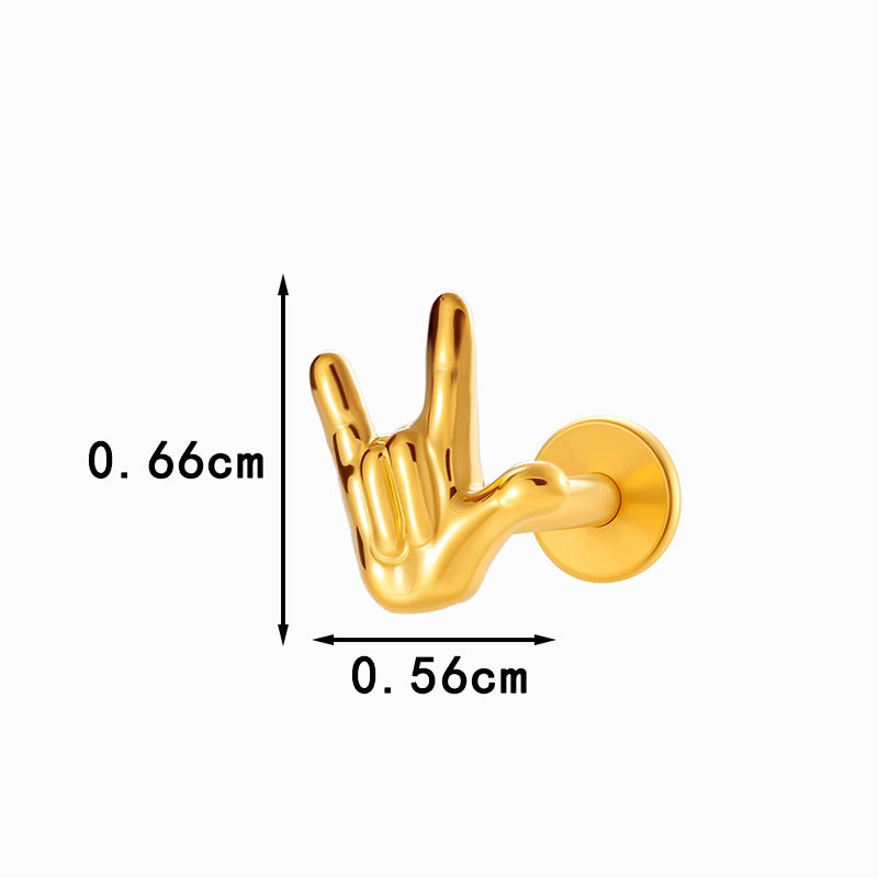 Titanium Internally Threaded Flat Back Piercing Stud for Cartilage