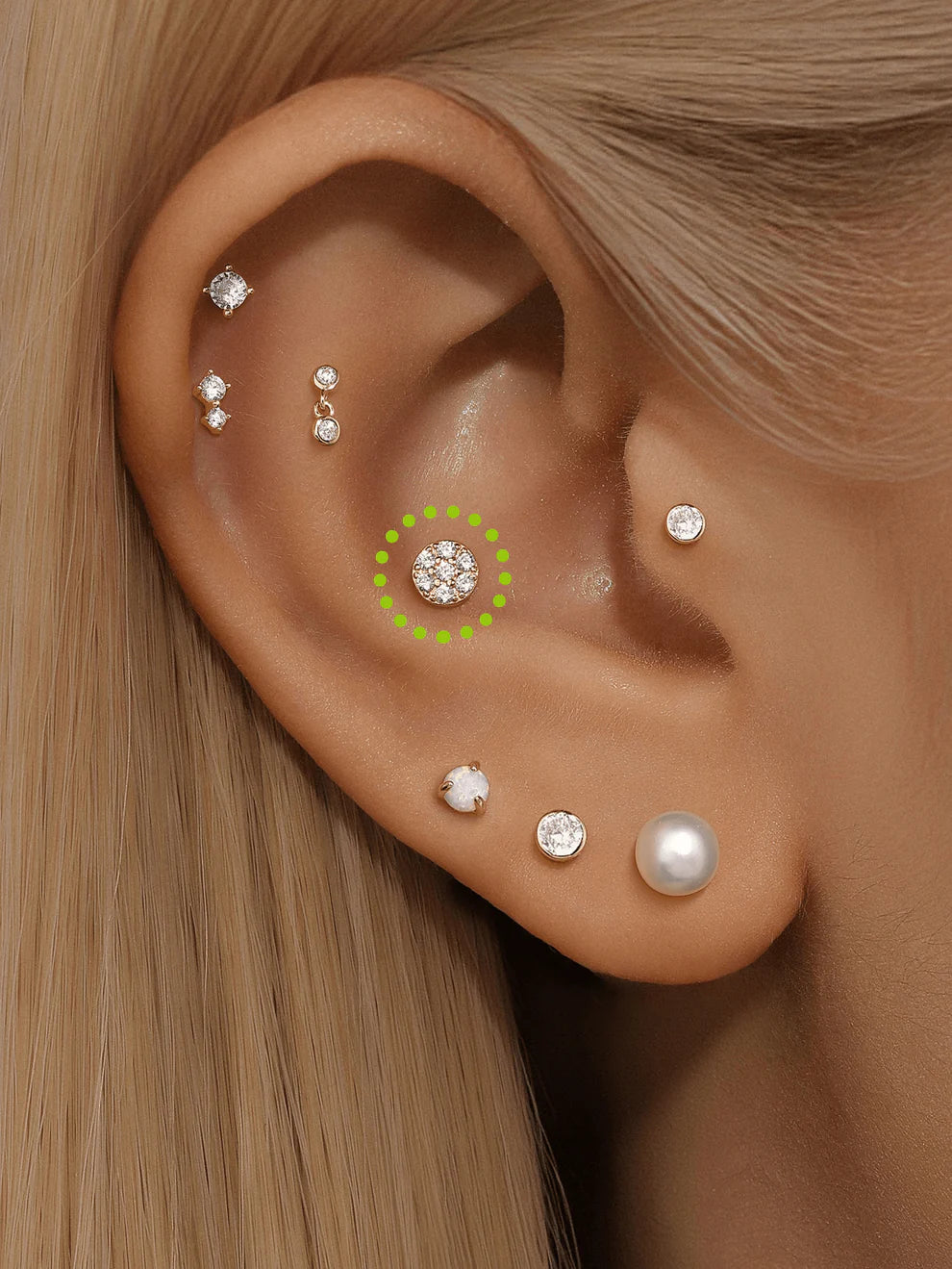 14K Gold Round Zircon Stud Earrings – Hypoallergenic & Everyday Shine