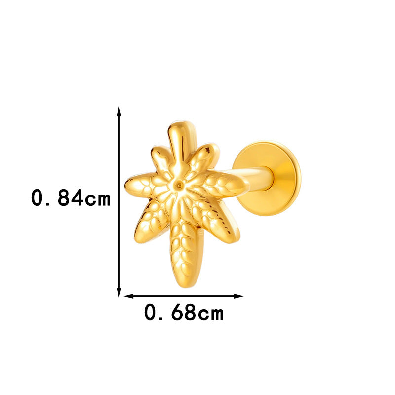 Titanium Internally Threaded Flat Back Piercing Stud for Cartilage