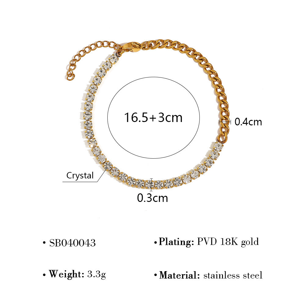 18K Gold Plated Stainless Steel Beaded Layered Bracelet Collection – Crystal, Amethyst & Gold Sandstone Chain Jewelry for Women