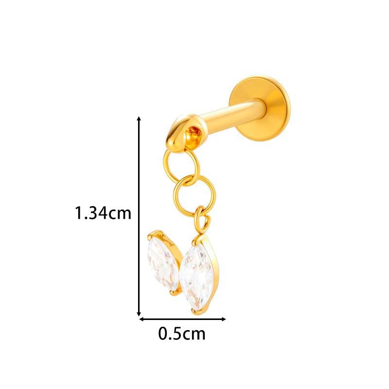 F136 Titanium Internally Threaded Flower CZ Cartilage Stud – Hypoallergenic Piercing Jewelry
