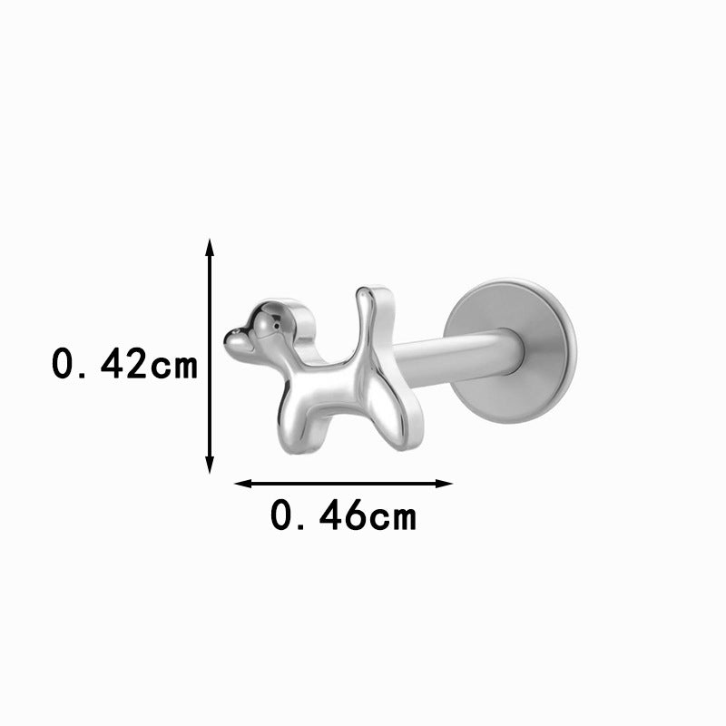 Titanium Internally Threaded Flat Back Piercing Stud for Cartilage