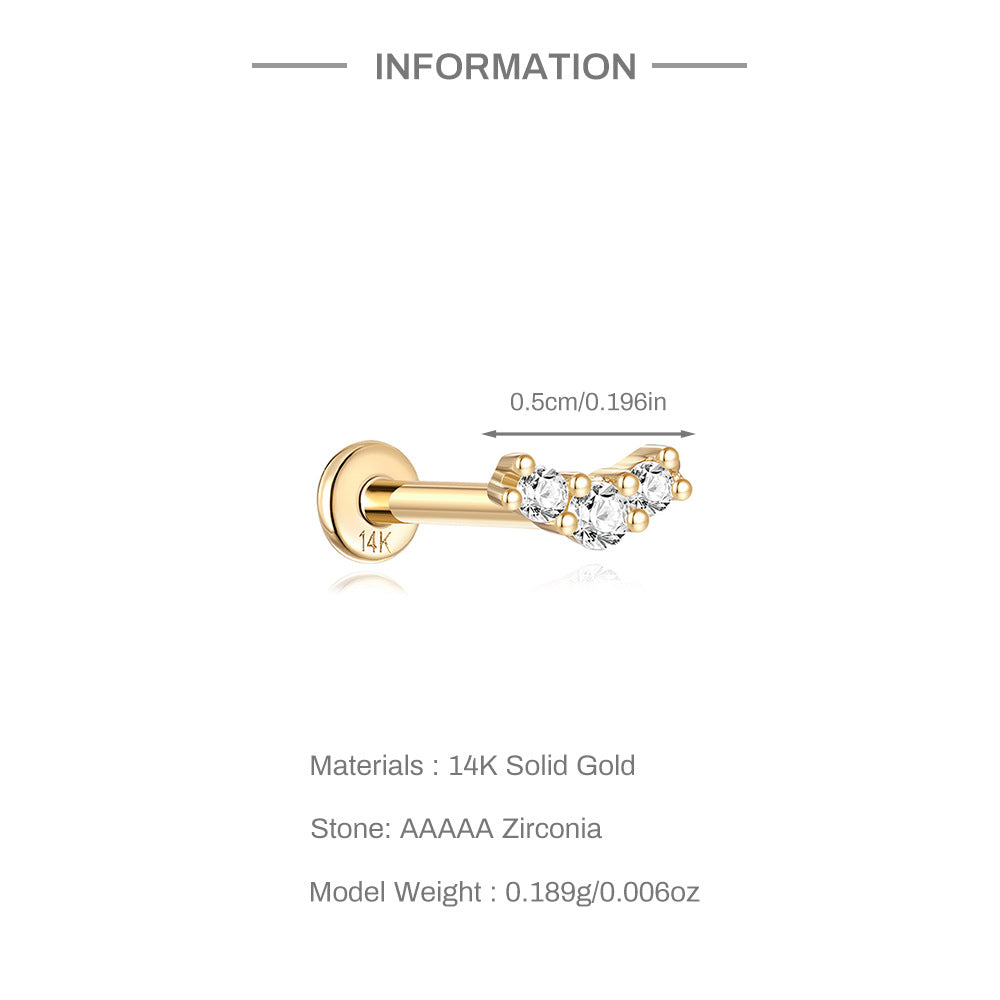 14K Gold Circle Zircon Stud Earrings – Hypoallergenic & Everyday Sparkle
