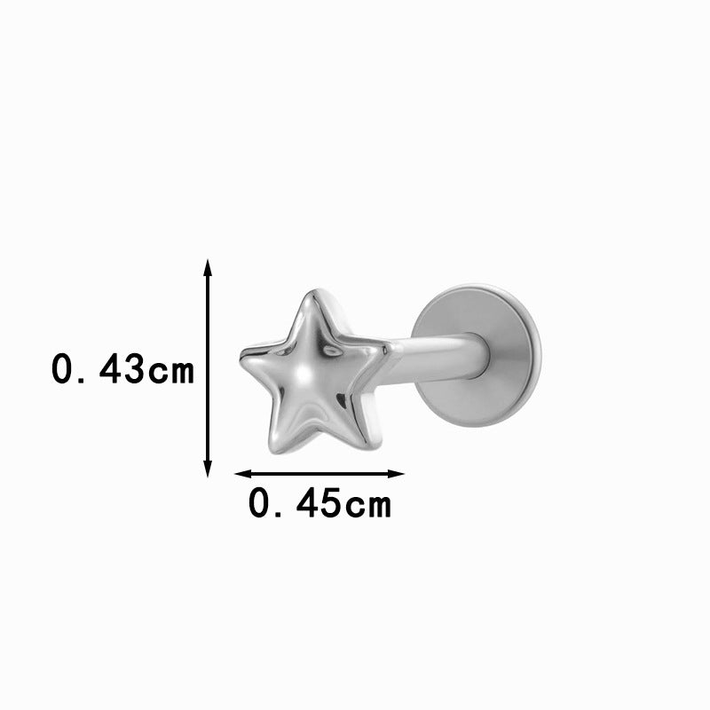 Titanium Internally Threaded Flat Back Piercing Stud for Cartilage