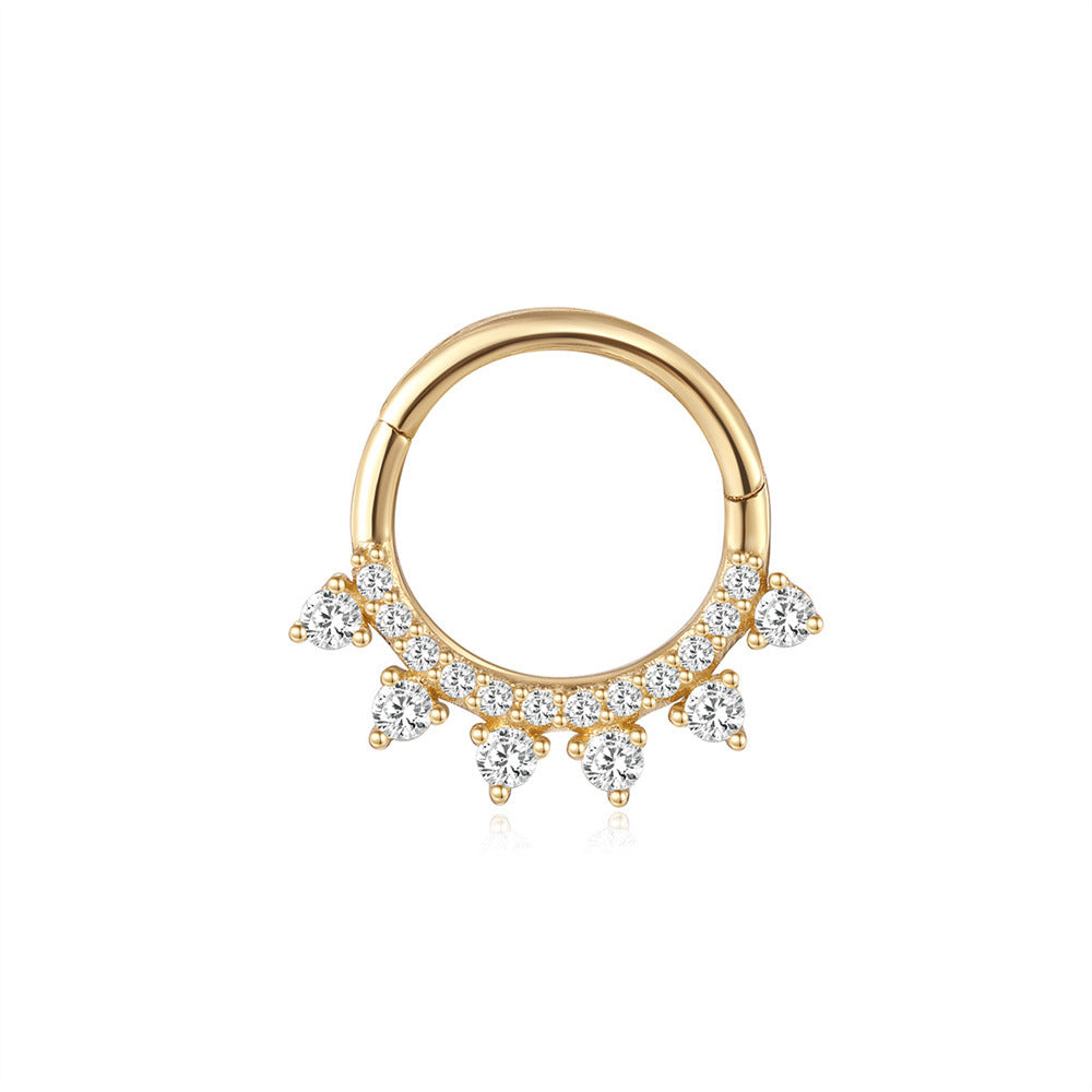 14K Gold Claw Zircon Stud Earring – Single Sparkle for Piercings