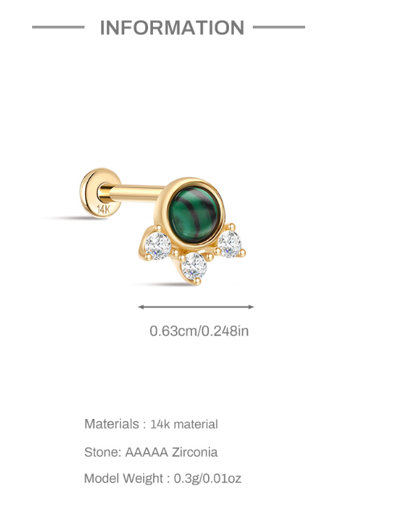 14K Gold Paw Print Stud Earrings with Round-Cut Zircon – Pet-Inspired Sparkle