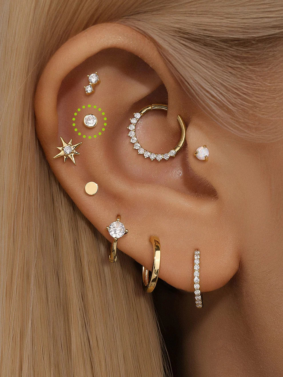 14K Gold Round Zircon Stud Earrings – Sparkling, Hypoallergenic & Everyday Ready