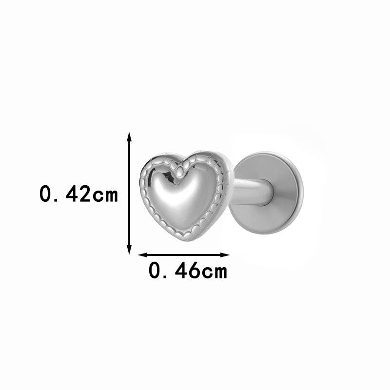 Titanium Internally Threaded Flat Back Piercing Stud for Cartilage