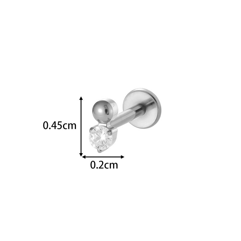 G23/F136 Titanium Internally Threaded Flat Back Lip Studs Cactus Star Flower Piercing Jewelry – Hypoallergenic Cartilage Earrings for Daily & Professional Use