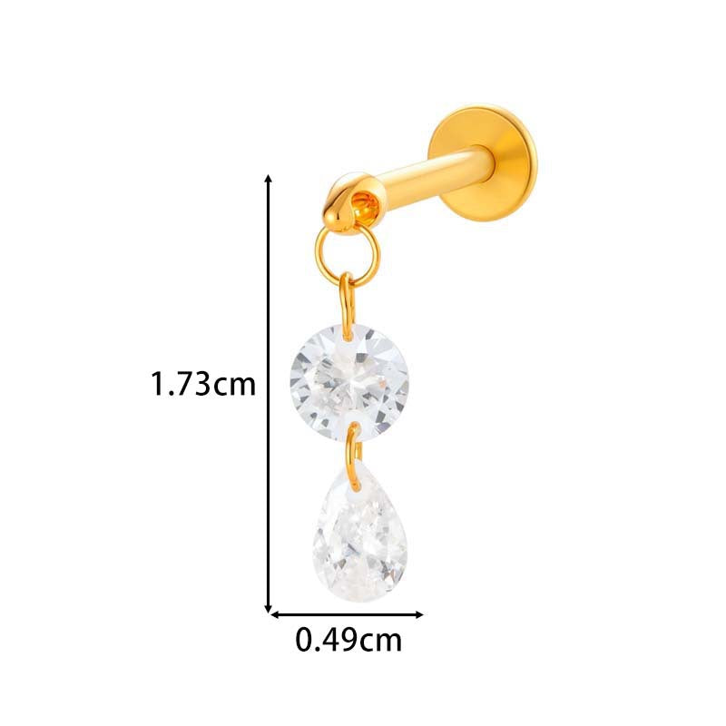 F136 Titanium Internally Threaded Flower CZ Cartilage Stud – Hypoallergenic Piercing Jewelry
