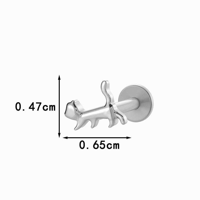 Titanium Internally Threaded Flat Back Piercing Stud for Cartilage