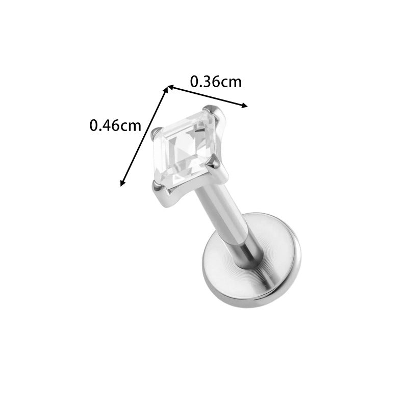 G23/F136 Titanium Zircon Star & Geometric Lip & Cartilage Piercing | Stylish & Hypoallergenic Jewelry