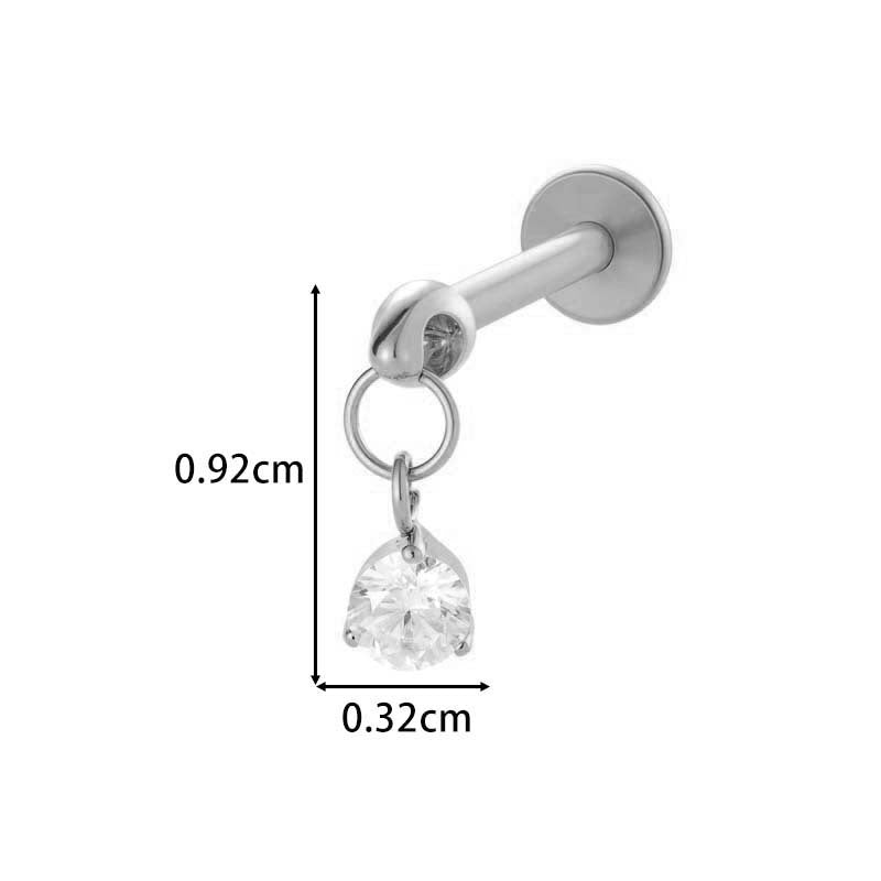 F136 Titanium Internally Threaded Flower CZ Cartilage Stud – Hypoallergenic Piercing Jewelry
