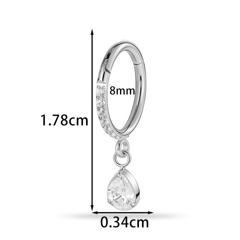 F136 Titanium Zircon Star & Moon Dangle Cartilage Piercing | Lip & Ear Jewelry | Hypoallergenic & Stylish