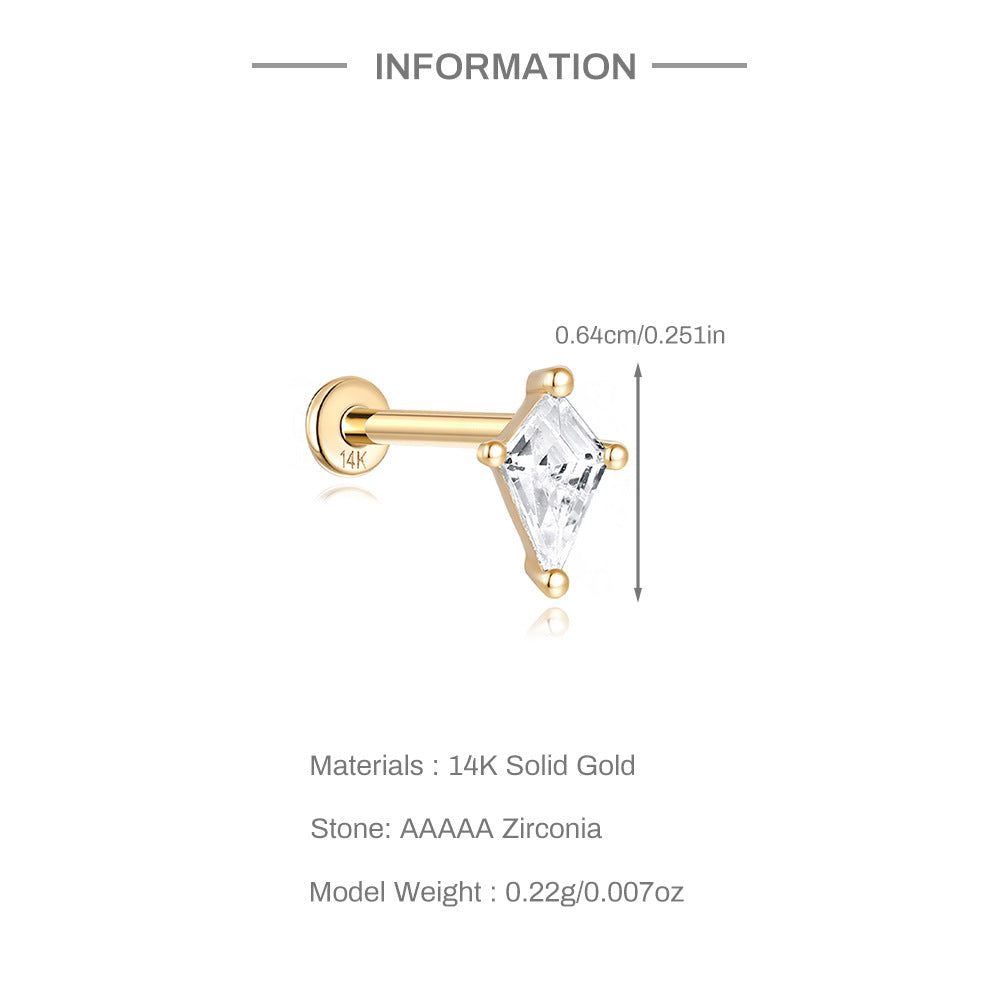 14K Gold Teardrop Zircon Stud Earrings – Dainty, Hypoallergenic & Everyday Chic
