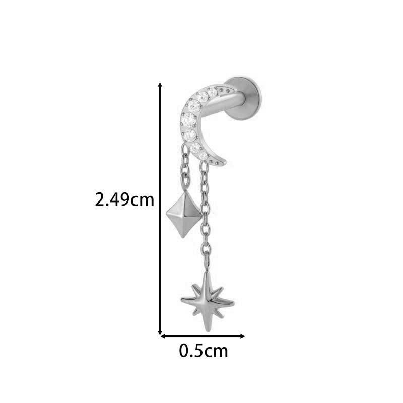 F136 Titanium Internally Threaded Flower CZ Cartilage Stud – Hypoallergenic Piercing Jewelry