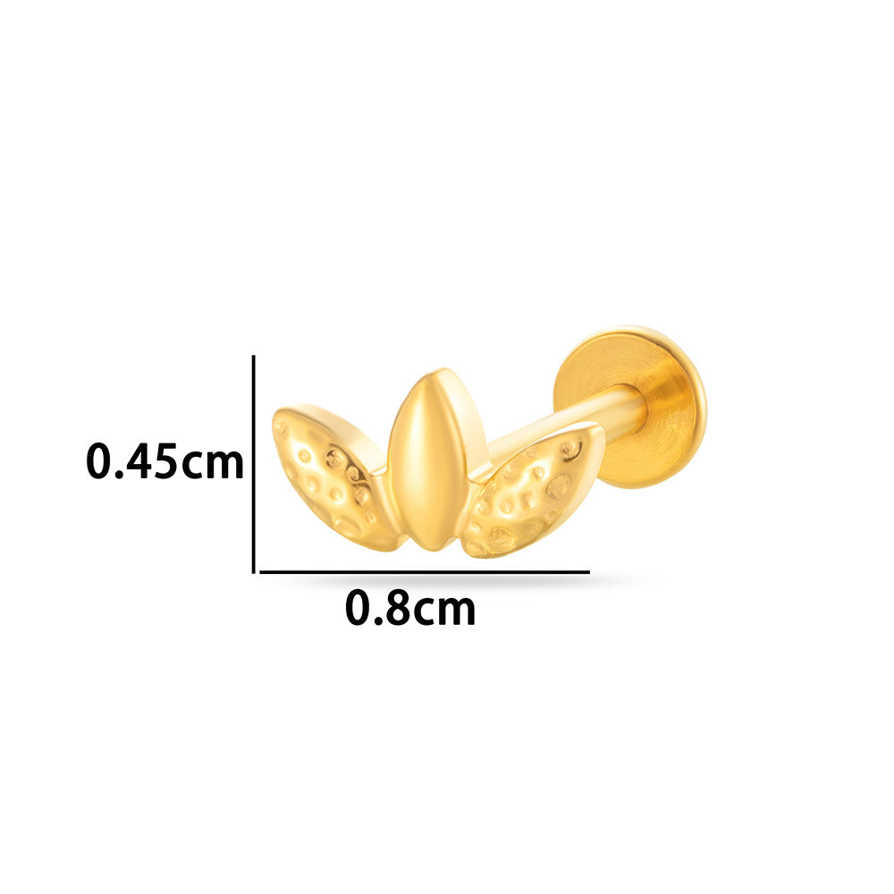 F136 Titanium Internally Threaded Cartilage Stud – Heart, Butterfly, Rocket, Bone, Smiley Face Designs | Hypoallergenic Piercing Jewelry