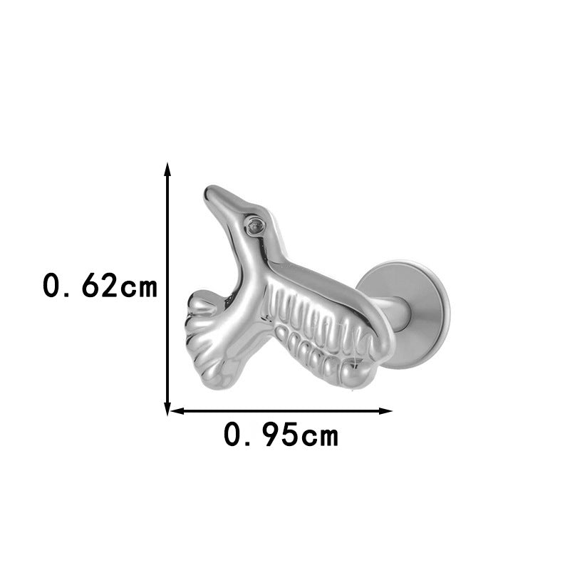 Pure Titanium Animal-Shaped Stud Earrings for Cartilage Piercing | G23/F136 Hypoallergenic