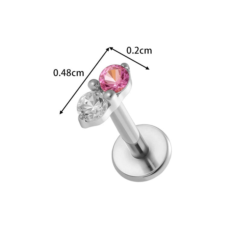 G23/F136 Titanium Zircon Star & Geometric Lip & Cartilage Piercing | Stylish & Hypoallergenic Jewelry