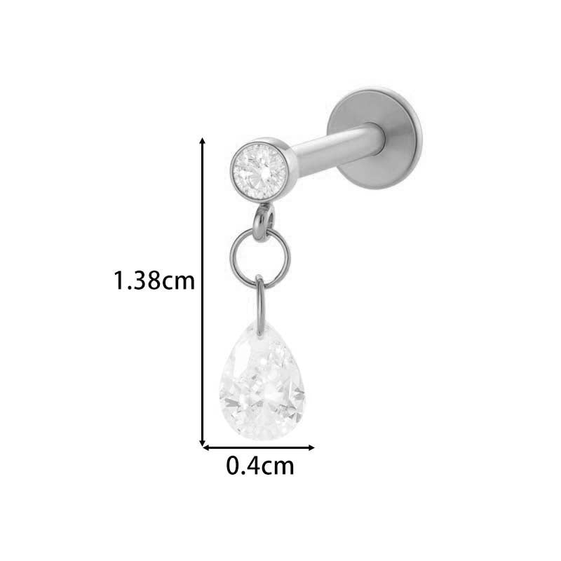 F136 Titanium Internally Threaded Flower CZ Cartilage Stud – Hypoallergenic Piercing Jewelry