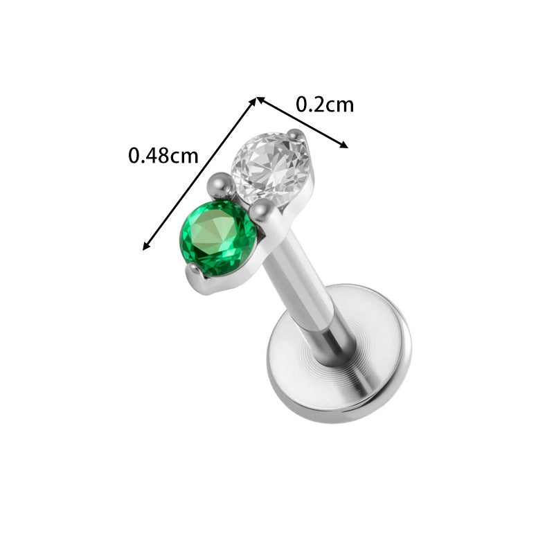 G23/F136 Titanium Zircon Star & Geometric Lip & Cartilage Piercing | Stylish & Hypoallergenic Jewelry