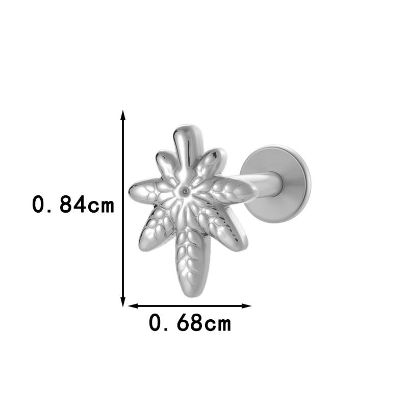 Titanium Internally Threaded Flat Back Piercing Stud for Cartilage
