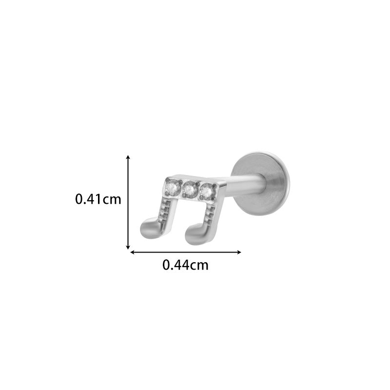 F136 Titanium Internally Threaded CZ Cartilage Stud Earrings – Flat Back Piercing Jewelry