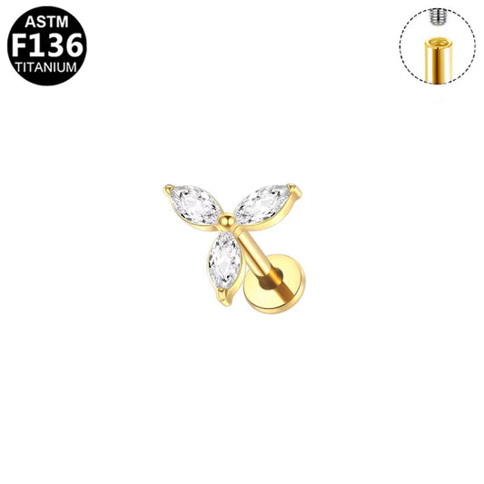 Three petal lip studs